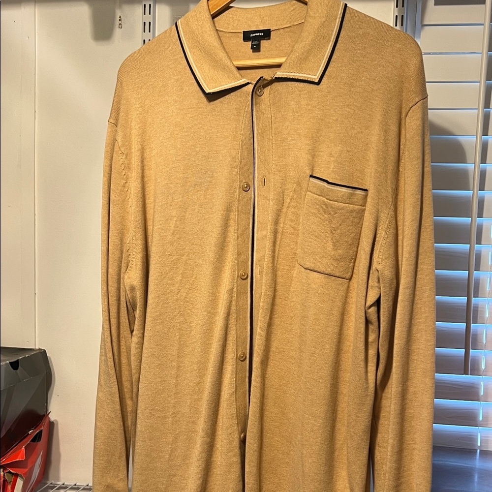 Express Tan Cardigan Sweater